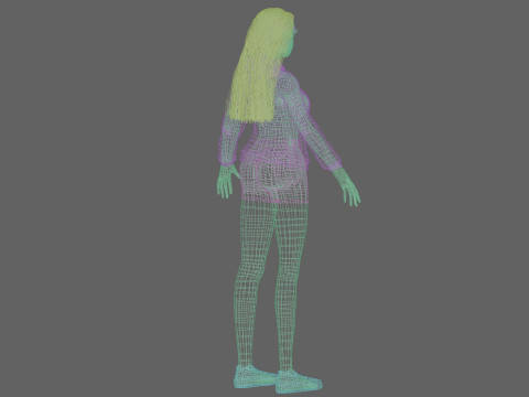 Cute basic woman V32675 Modello 3D