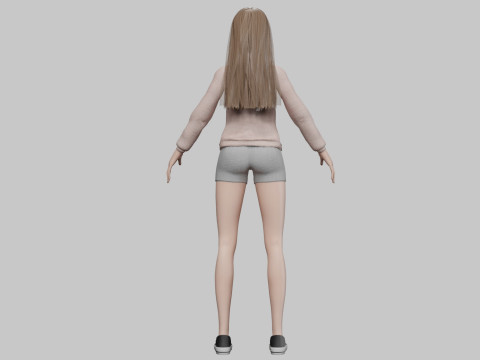 Cute basic woman V32675 Modello 3D