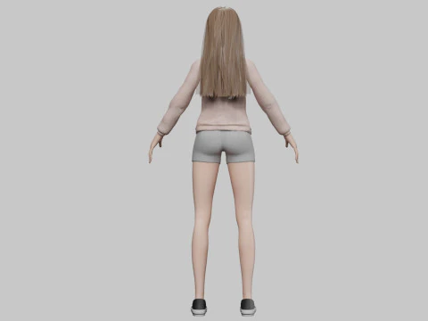 Cute basic woman V32675 3D Model