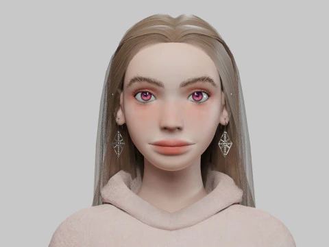 Cute basic woman V32675 3D Model