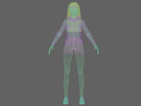 Cute basic woman V32675 Modello 3D