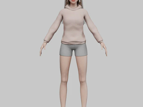 Cute basic woman V32675 3D Model
