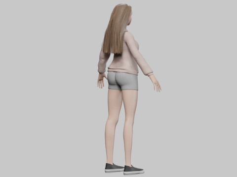 Cute basic woman V32675 Modello 3D