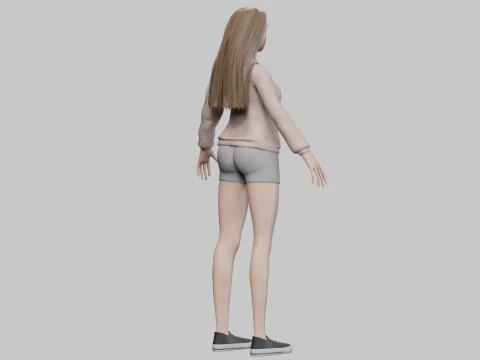 Cute basic woman V32675 3D Model