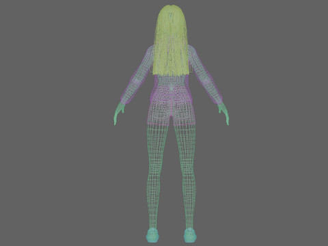 Cute basic woman V32675 Modello 3D