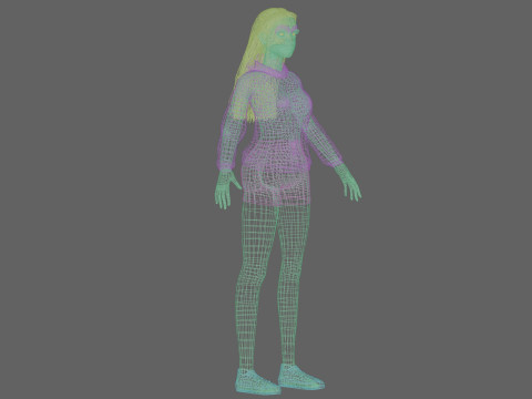 Cute basic woman V32675 Modello 3D