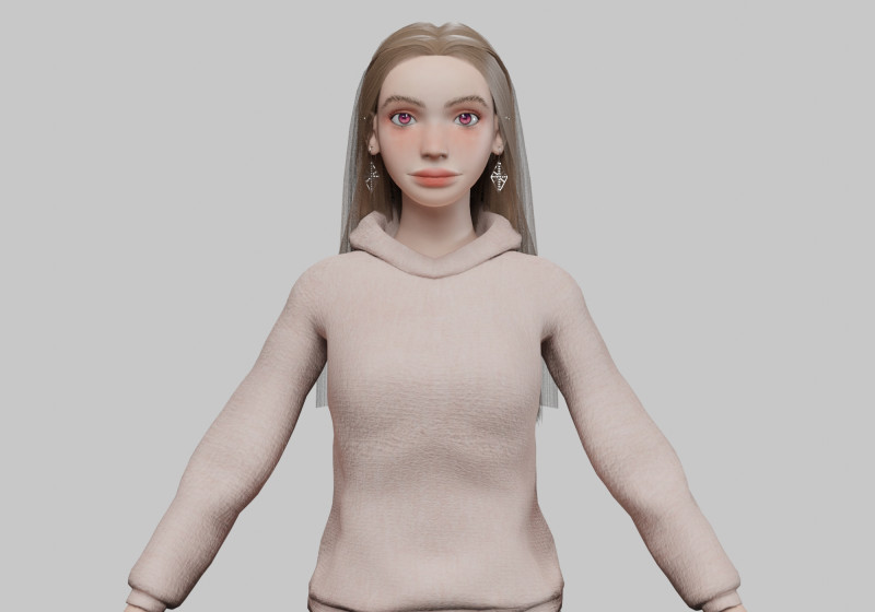 Cute basic woman V32675 Modello 3D .c4d .max .obj .3ds .fbx .stl .blend 