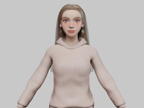 Cute basic woman V32675 3D Model