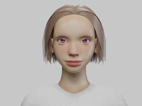 Cute beautiful woman V27391 3D Model