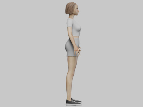 Cute beautiful woman V27391 Model 3D