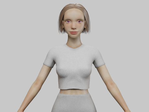 Cute beautiful woman V27391 Model 3D