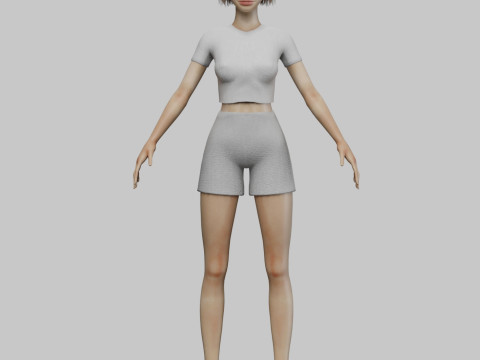 Cute beautiful woman V27391 Model 3D