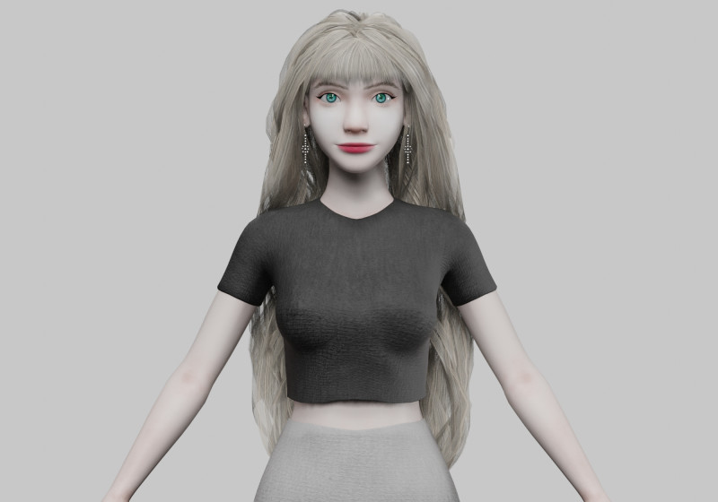 Cute classic woman V36484 3Dモデル .c4d .max .obj .3ds .fbx .stl .blend