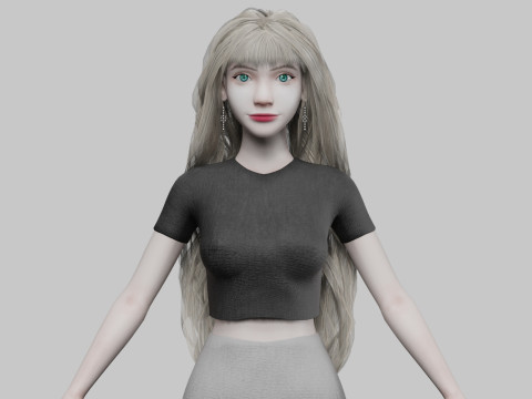 Cute classic woman V36484 3D Model