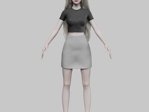 Cute classic woman V36484 3Dモデル