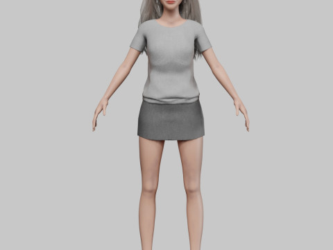 Cute cool woman V30229 3D Model
