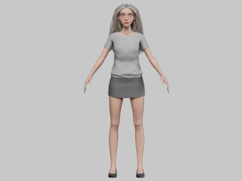 Cute cool woman V30229 3D Model