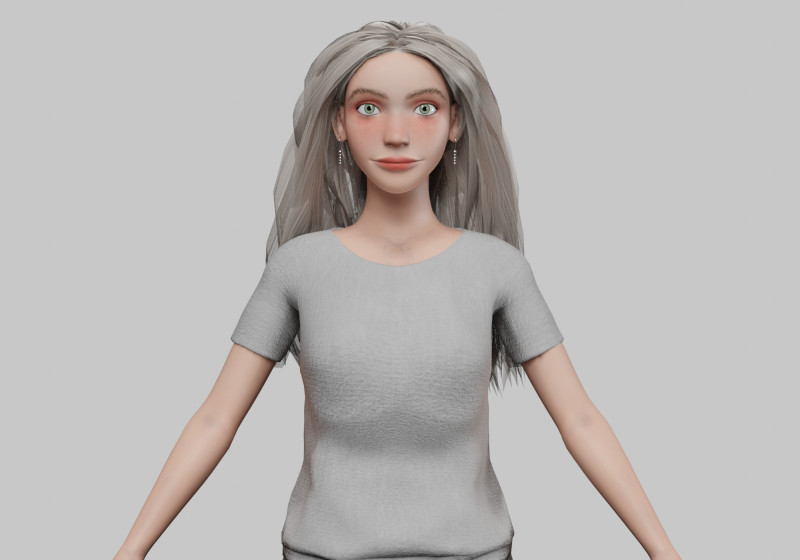 Cute cool woman V30229 3D Model .c4d .max .obj .3ds .fbx .stl .blend 