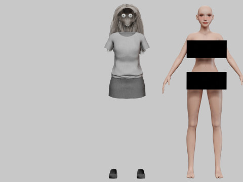 Cute cool woman V30229 3D Model