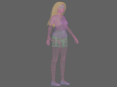 Cute cool woman V30229 3D Model