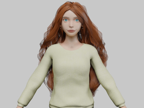 Cute lovely woman V40401 3D-Modell