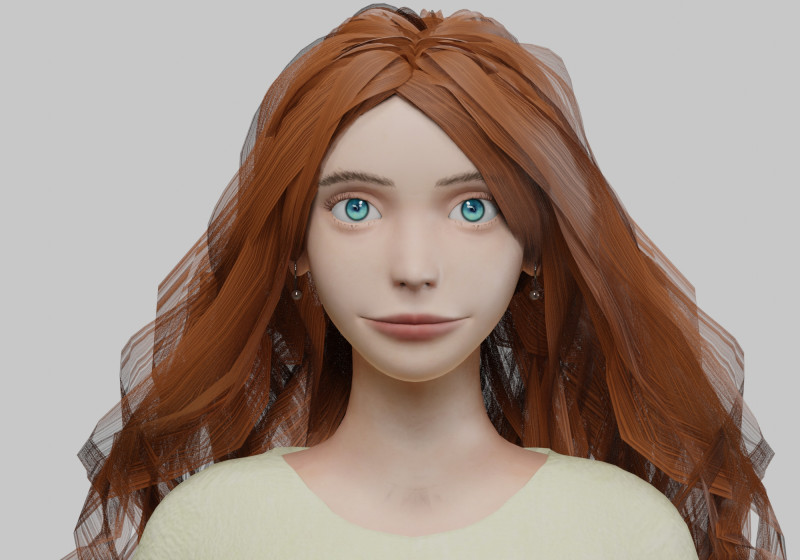 Cute lovely woman V40401 3D-Modell .c4d .max .obj .3ds .fbx .stl .blend 