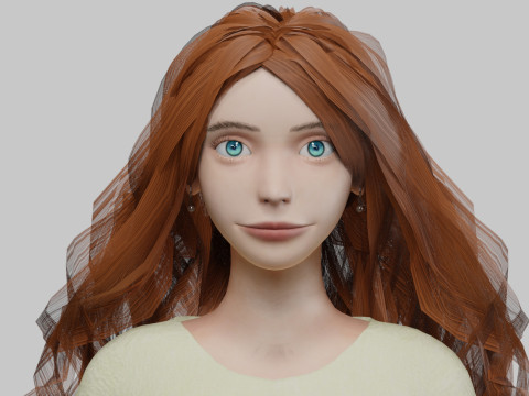 Cute lovely woman V40401 3D Model