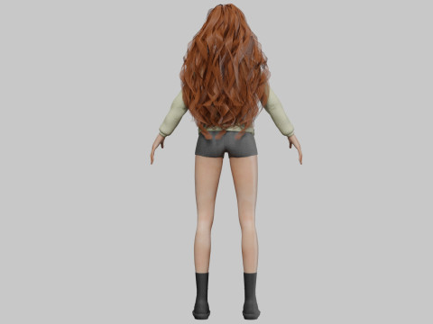 Cute lovely woman V40401 3D-Modell