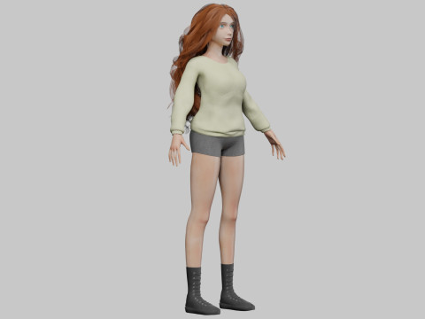 Cute lovely woman V40401 3D-Modell