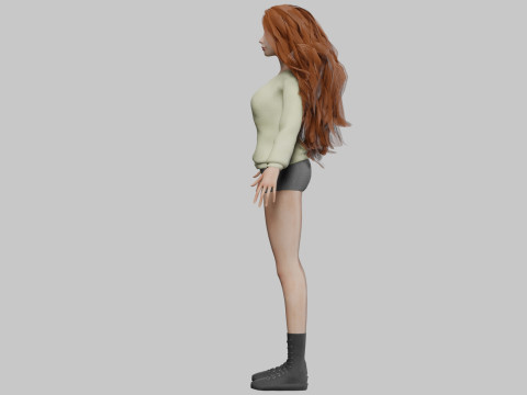 Cute lovely woman V40401 3D-Modell