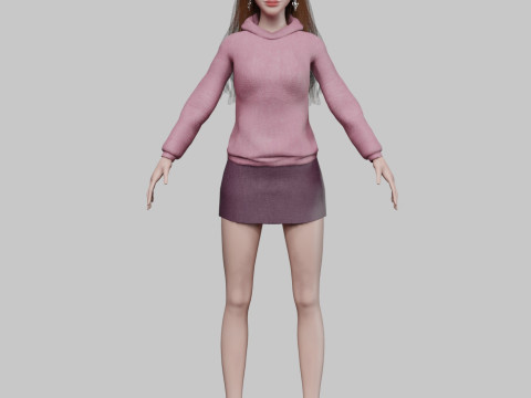Cute pretty woman V32543 Modelo 3D