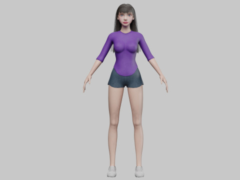 Cute standard woman V28971 3D Model