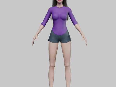 Cute standard woman V28971 3D Model