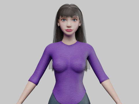 Cute standard woman V28971 3D Model
