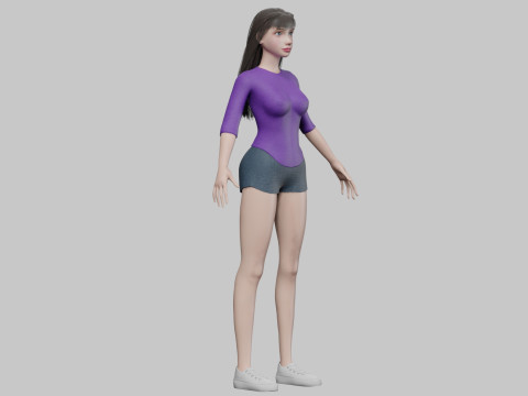 Cute standard woman V28971 3D Model
