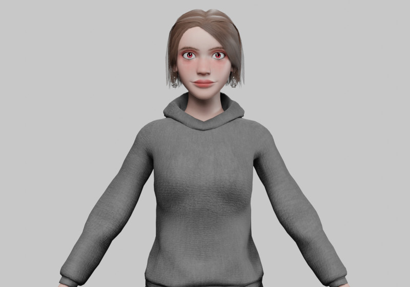 Cute stylized woman V30584 3D मॉडल .c4d .max .obj .3ds .fbx .stl .blend 