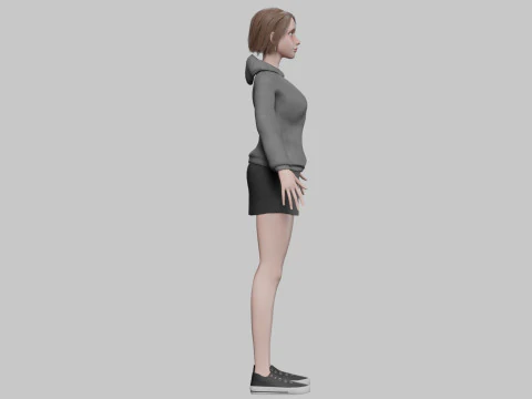 Cute stylized woman V30584 3D Model
