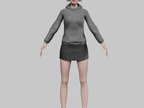 Cute stylized woman V30584 3D मॉडल