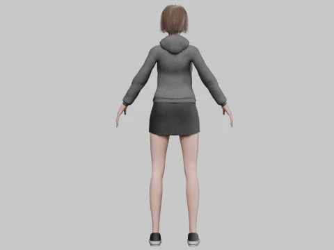 Cute stylized woman V30584 3D Model