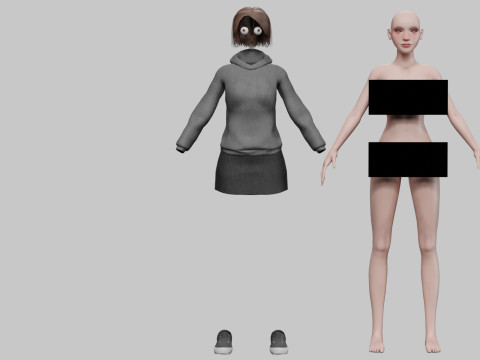 Cute stylized woman V30584 3D मॉडल