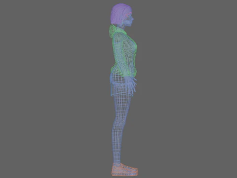 Cute stylized woman V30584 3D Model
