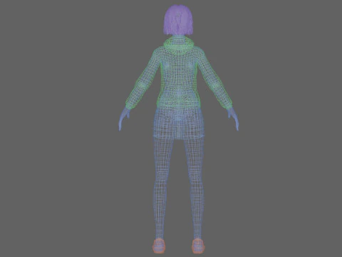 Cute stylized woman V30584 3D Model