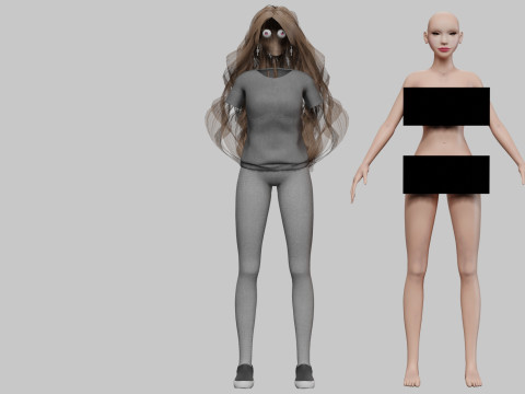 Cute sweet woman V38139 3D Model
