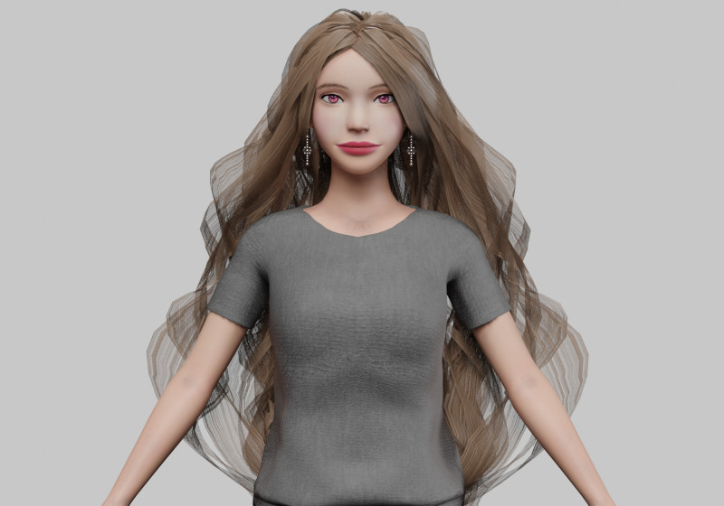 Cute sweet woman V38139 3D Model .c4d .max .obj .3ds .fbx .stl .blend 