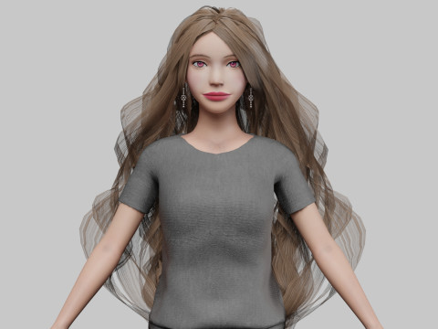 Cute sweet woman V38139 3D Model