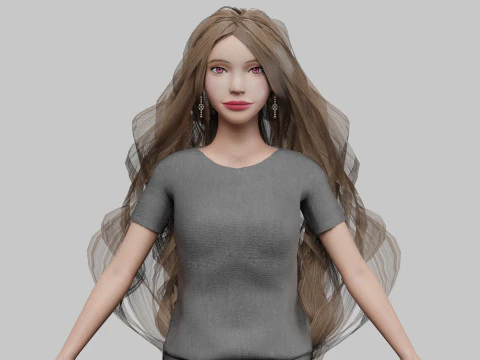 Donna dolce e carina V38139 Modello 3D