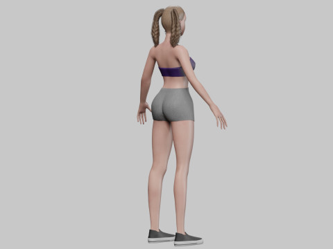 귀여운 십대 여성 V33776 3D 모델