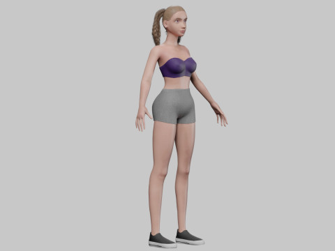 귀여운 십대 여성 V33776 3D 모델