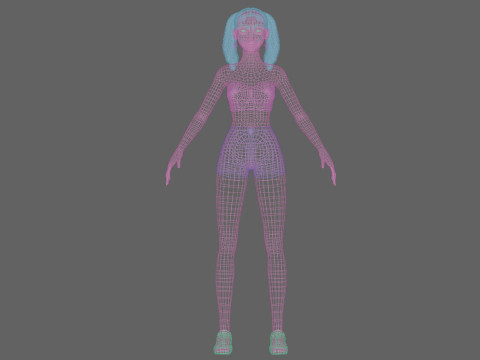 귀여운 십대 여성 V33776 3D 모델