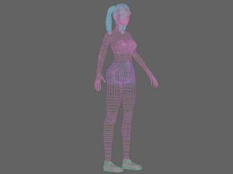 귀여운 십대 여성 V33776 3D 모델